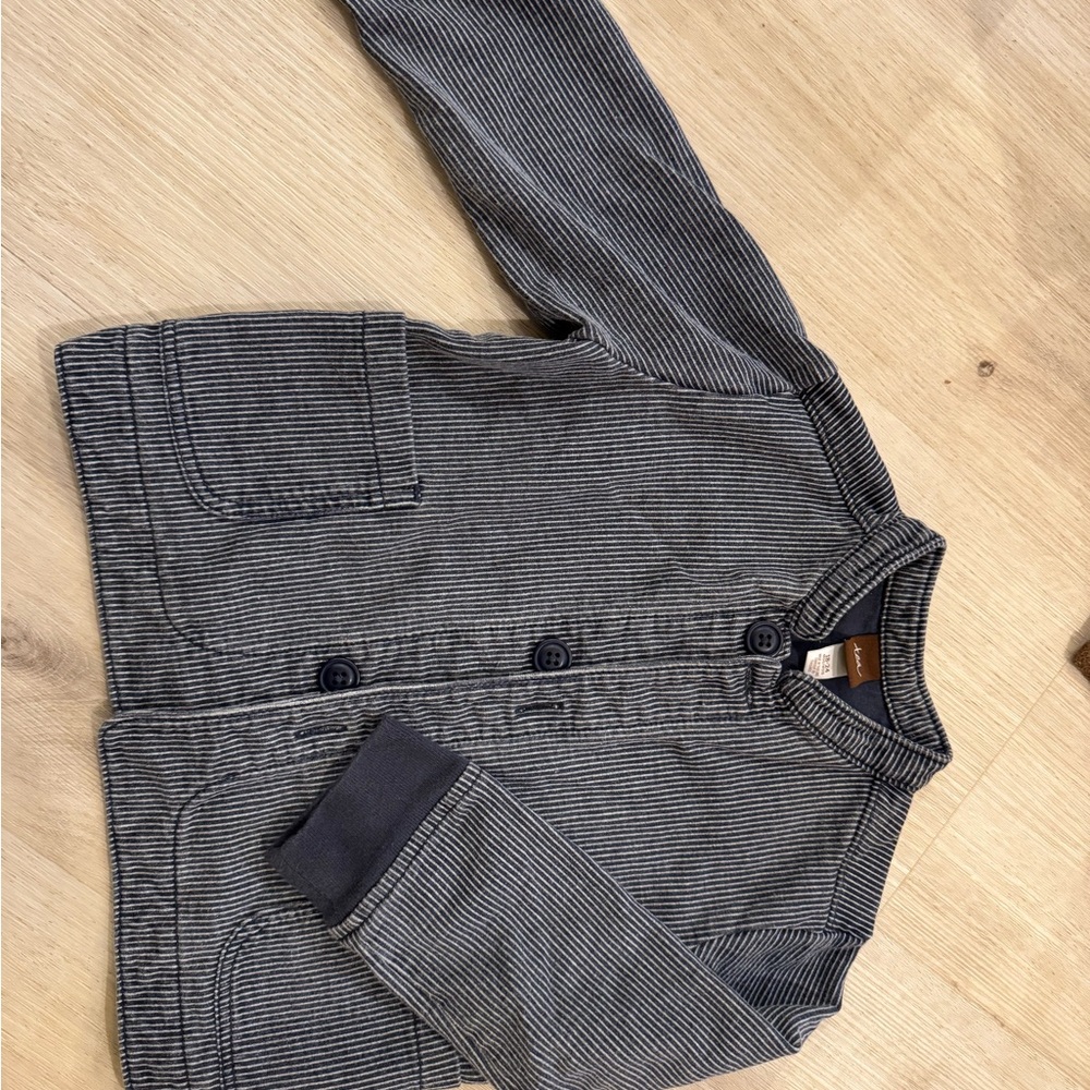 TEA Striped Gray and navy Baby Jacket 18-24m